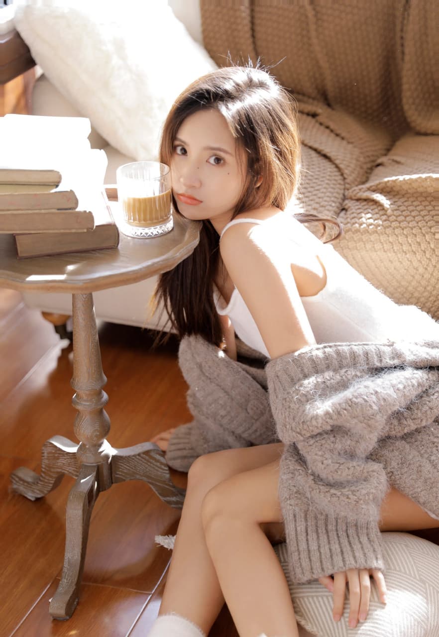 A serene photo of an enchanting Asian woman