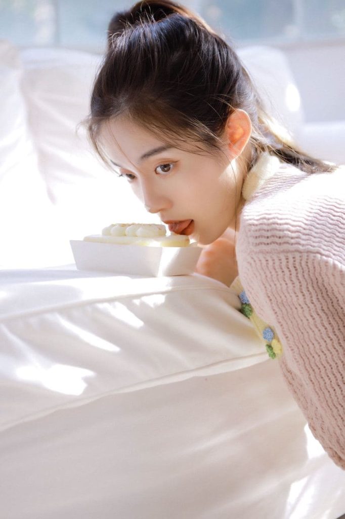 Artistic close-up of a young Asian lady’s smile