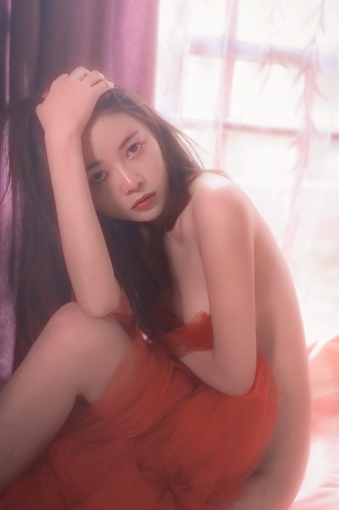 Artistic close-up of an Asian girl’s features