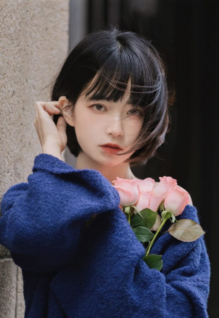 Artistic portrayal of natural Asian charm