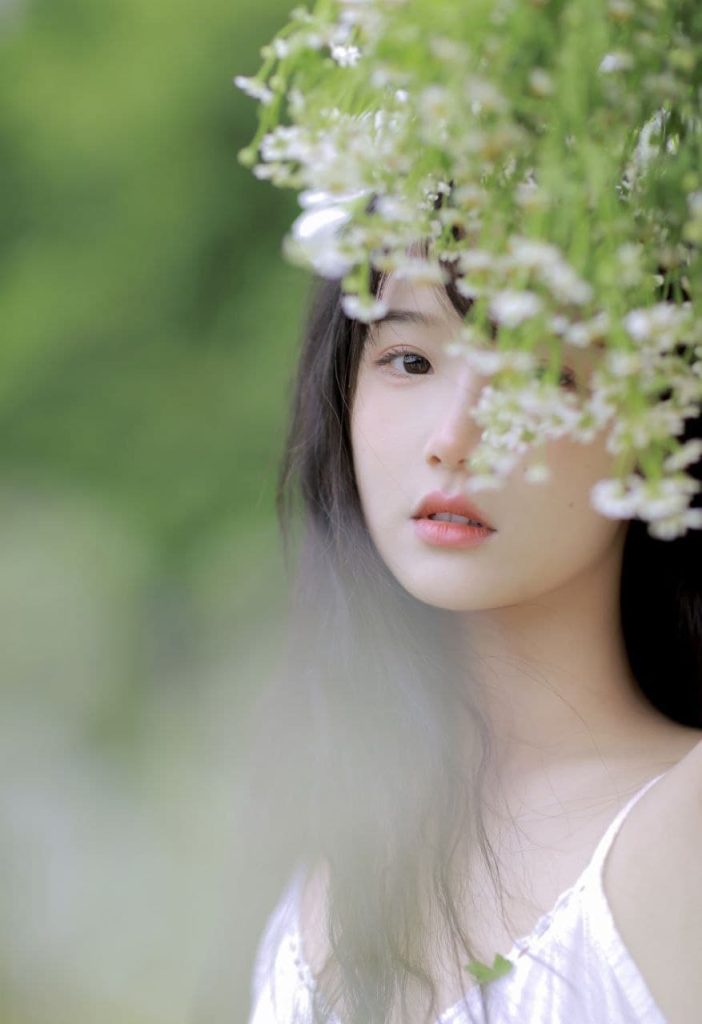 Asian girl showcasing natural beauty