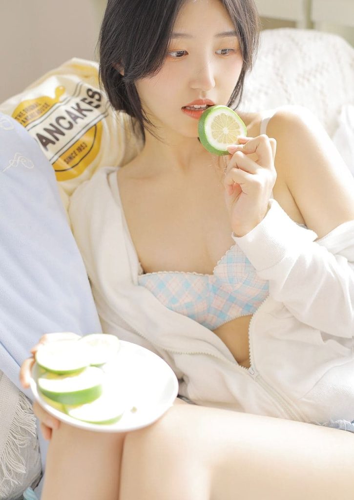 Beautiful Asian beauty in a serene landscape