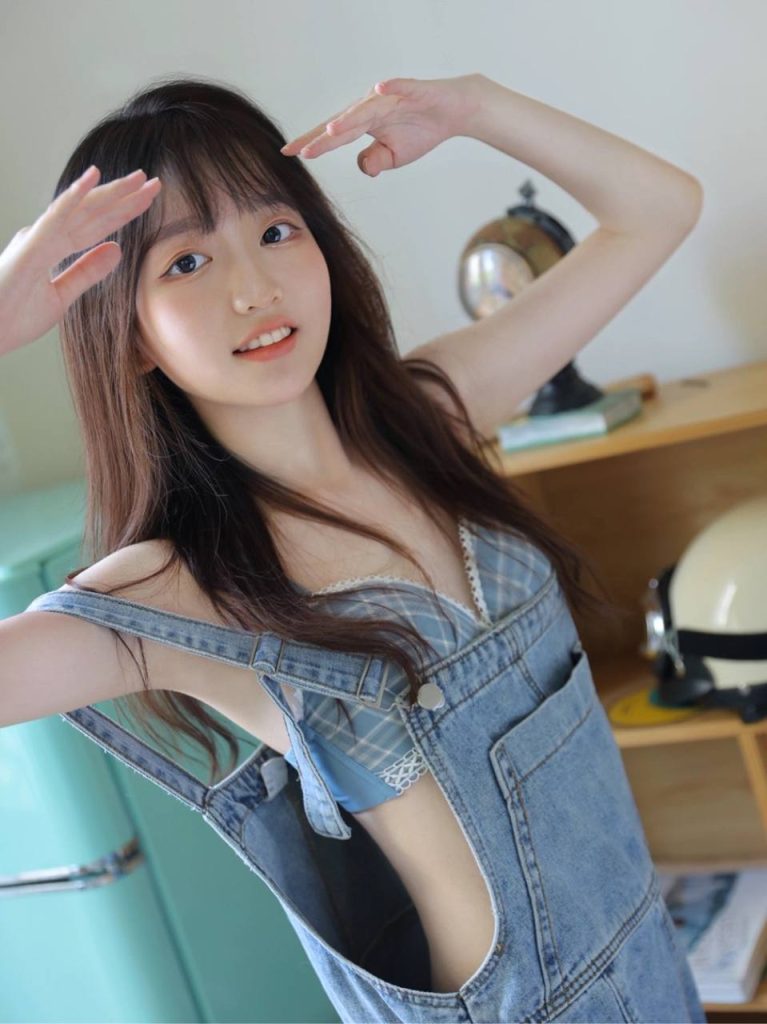 Beautiful Asian beauty in a serene landscape