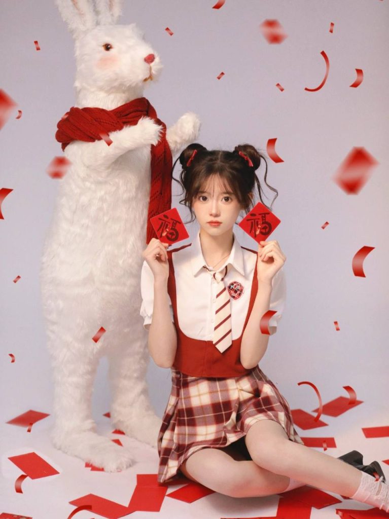 Beautiful Asian beauty in a vibrant setting