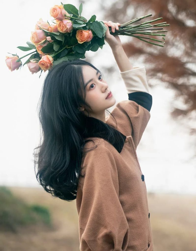 Captivating portrait of an Asian girl smiling