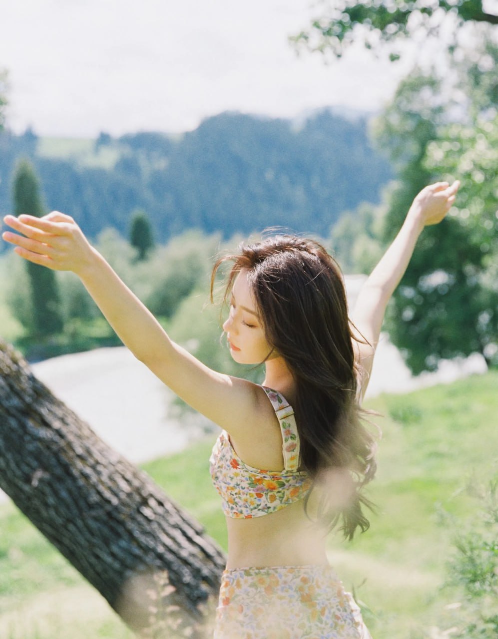 Capturing the serenity of a young Asian woman