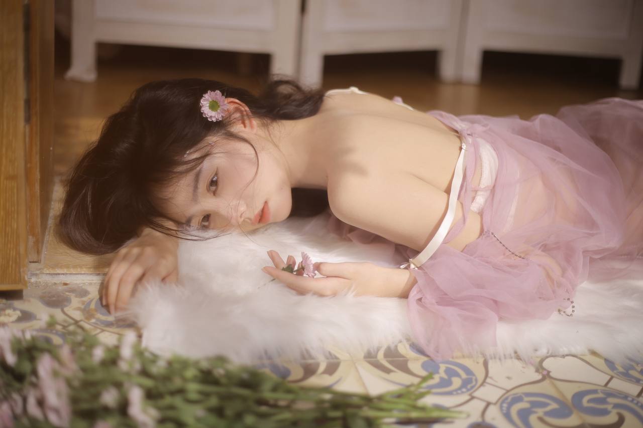 Glamorous Asian girl with natural grace