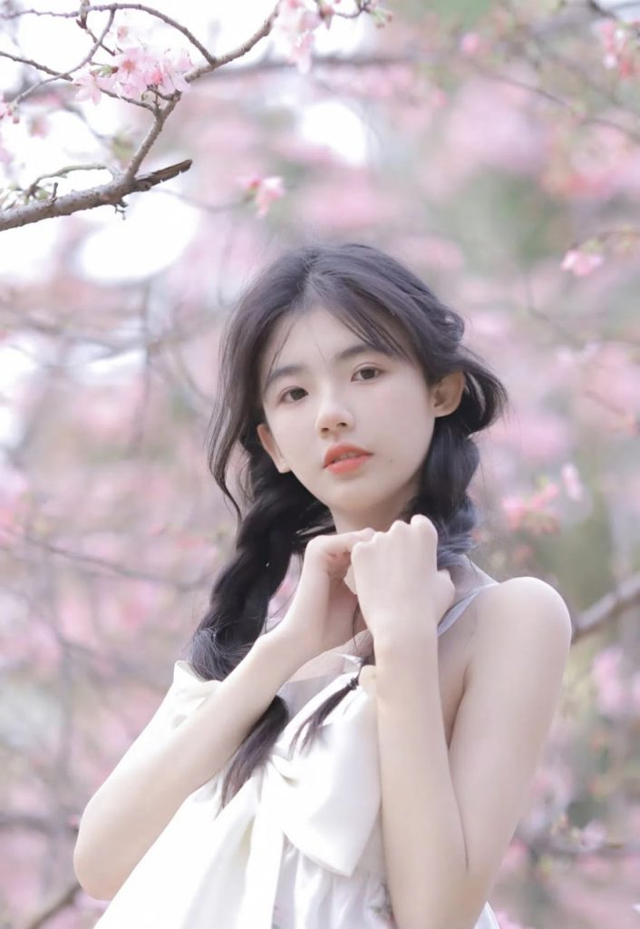 Graceful and serene portrait of natural charm