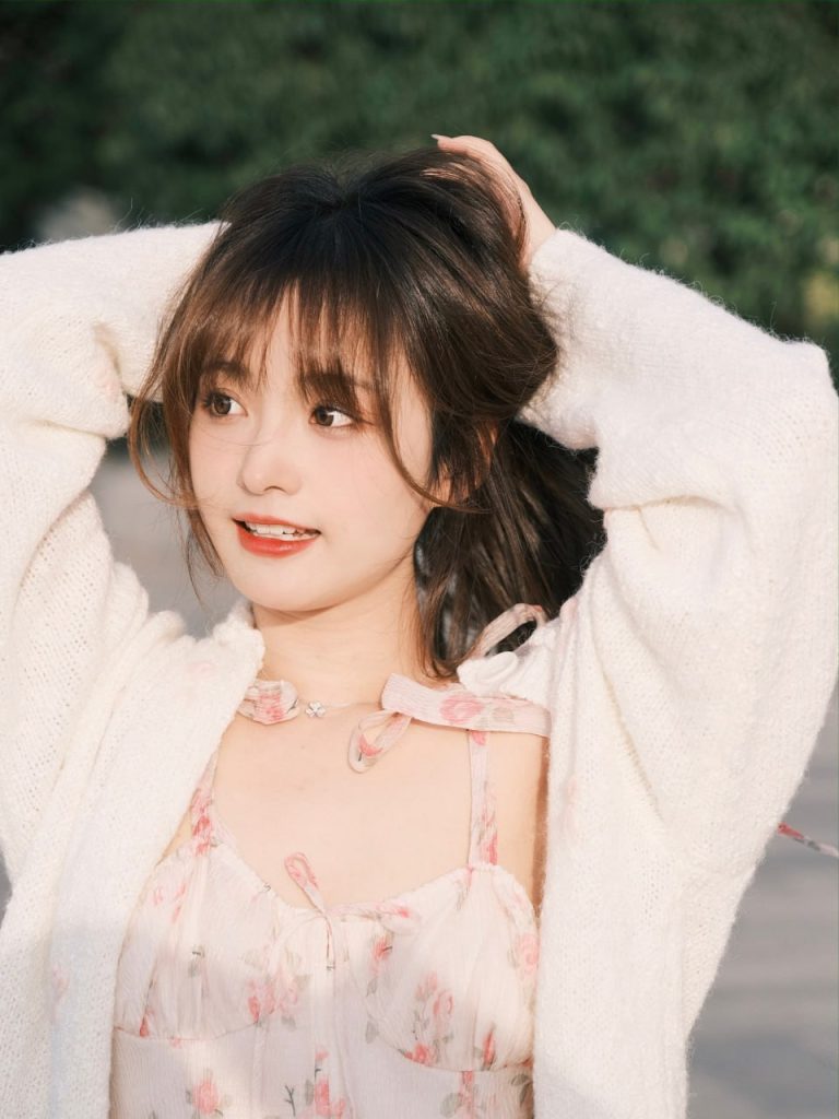 Natural Asian beauty in a casual setting