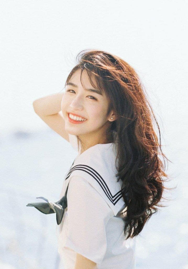 Natural Asian beauty with a serene expression