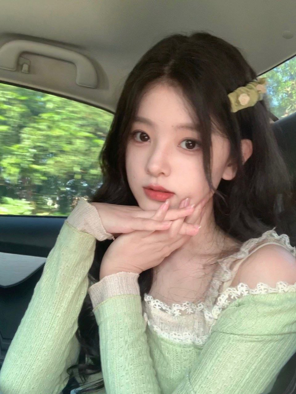 Radiant charm of a serene Asian beauty