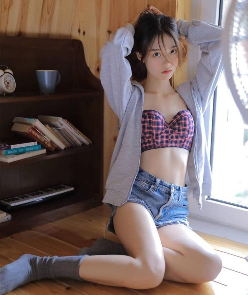 Serene close-up of a stunning Asian lady