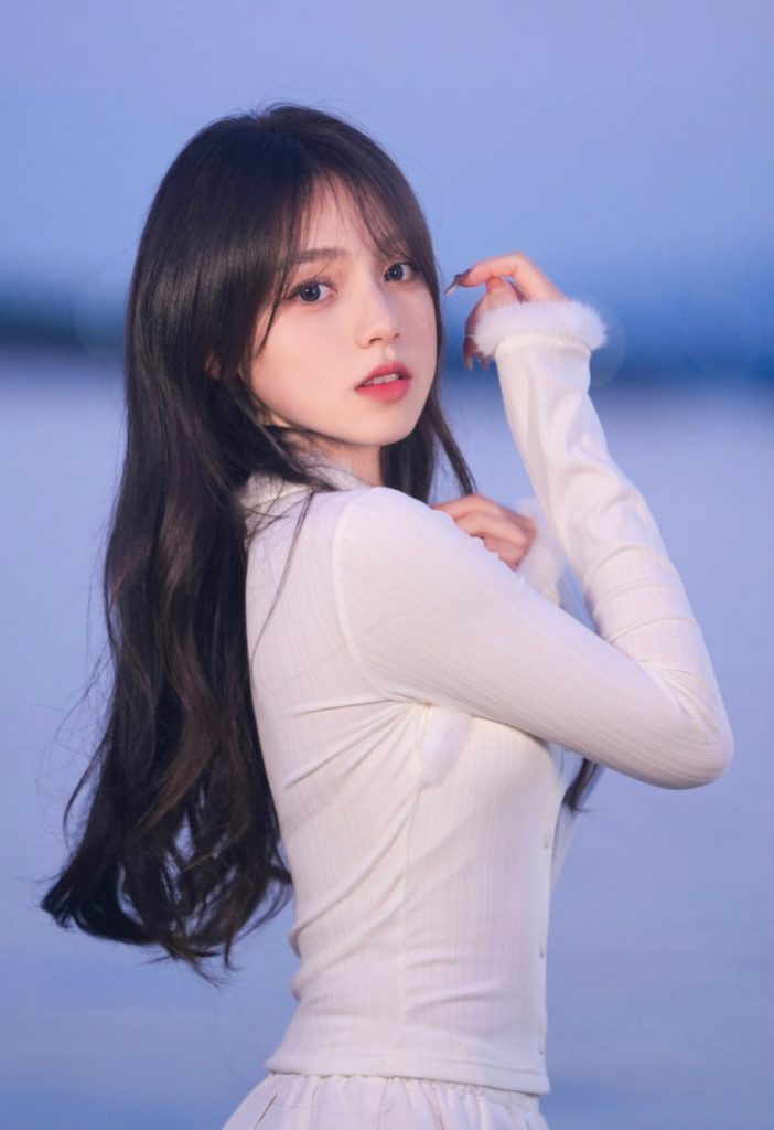 Serene photo of an Asian beauty in golden light