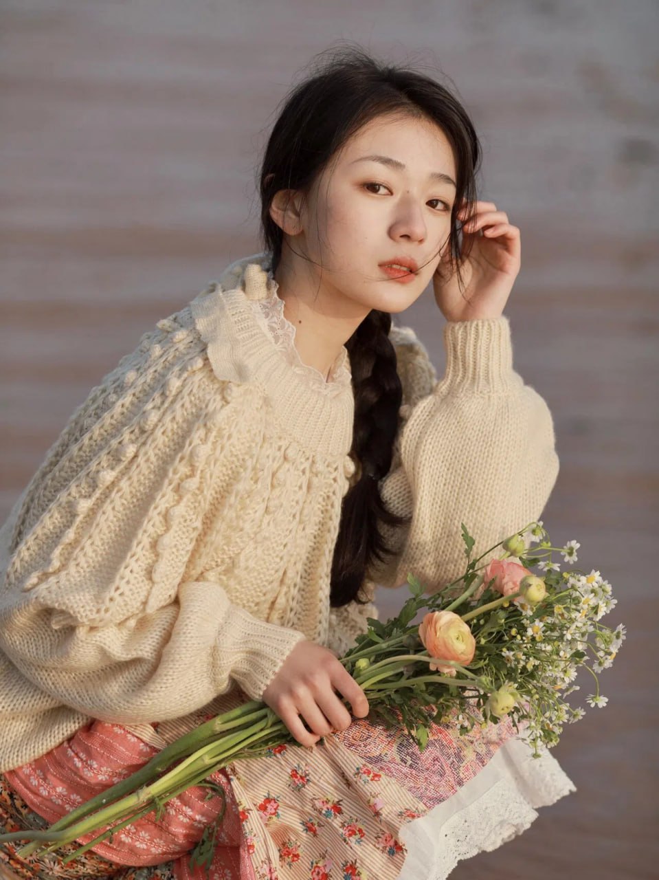 Serene portrait of a young Asian woman