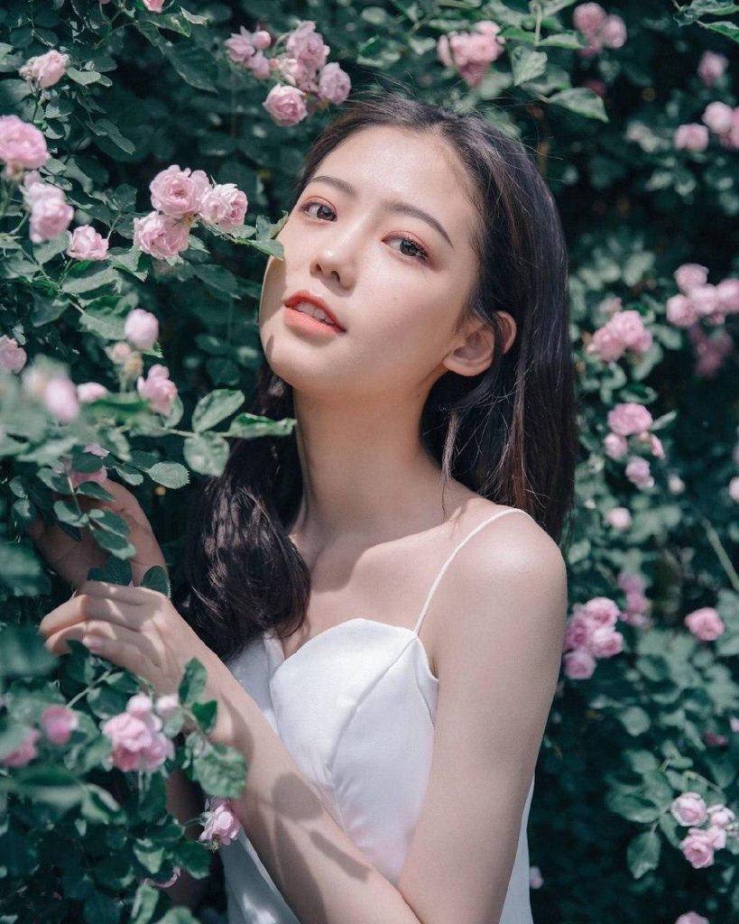 Stunning close-up of a graceful Asian lady