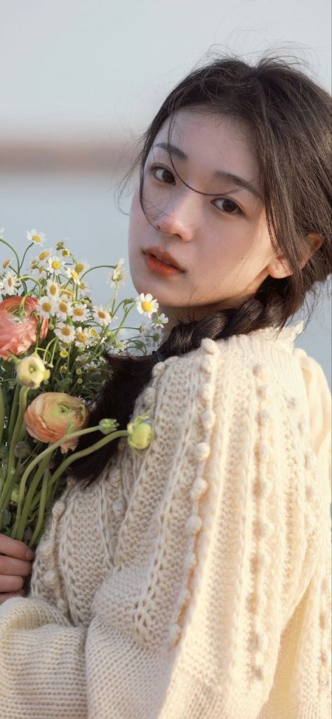 Stunning close-up of a graceful Asian lady