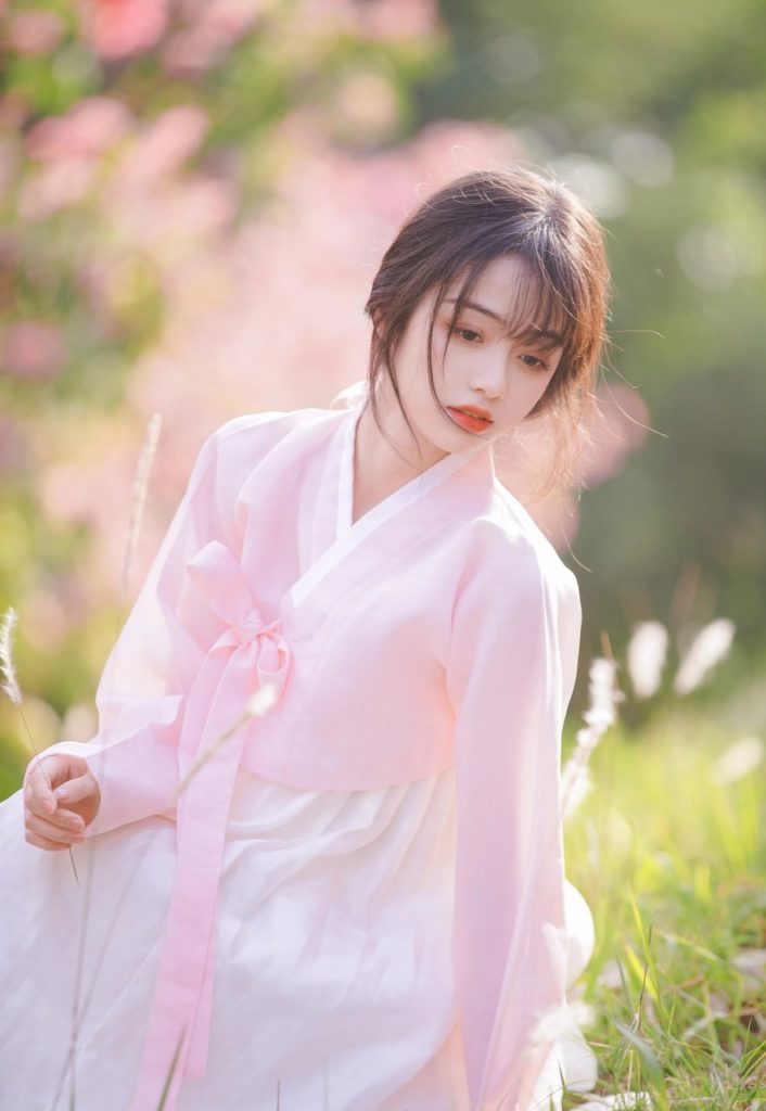 Stunning young Asian girl in a serene pose