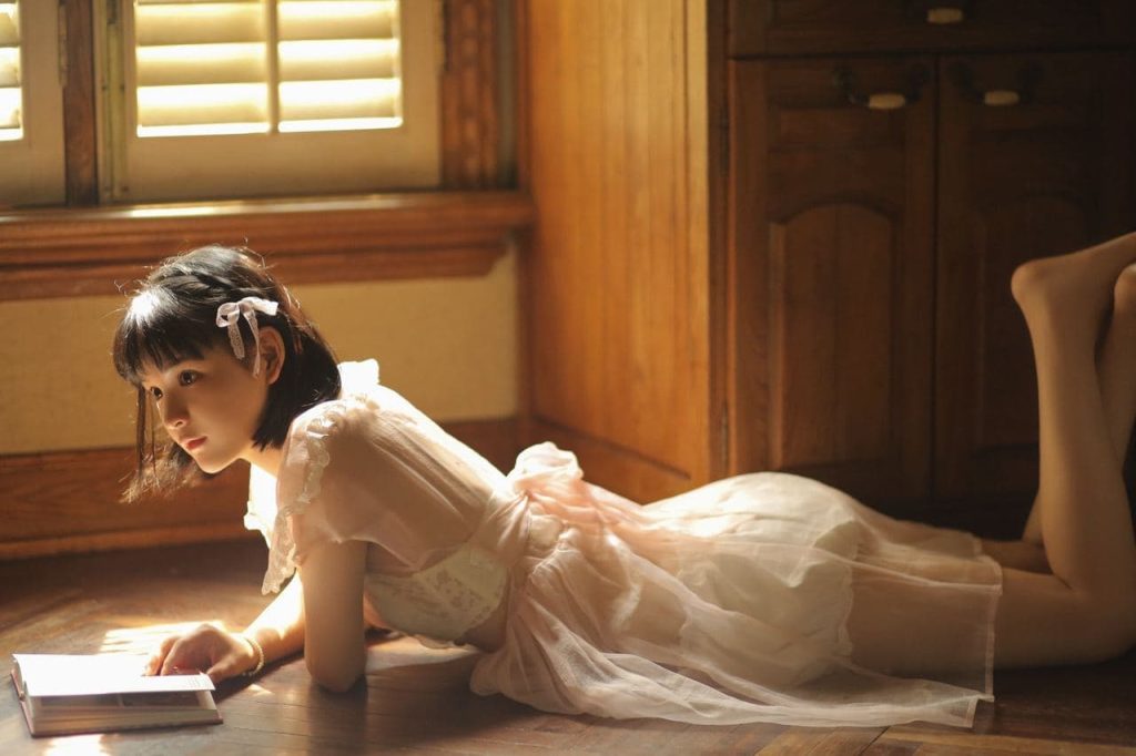 Stylish and vibrant Asian beauty in nature