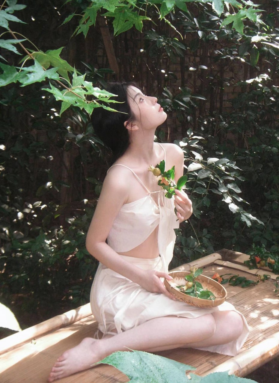 The radiant allure of a young Asian beauty