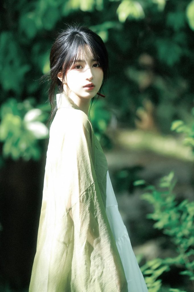 The serenity of a stylish young Asian girl