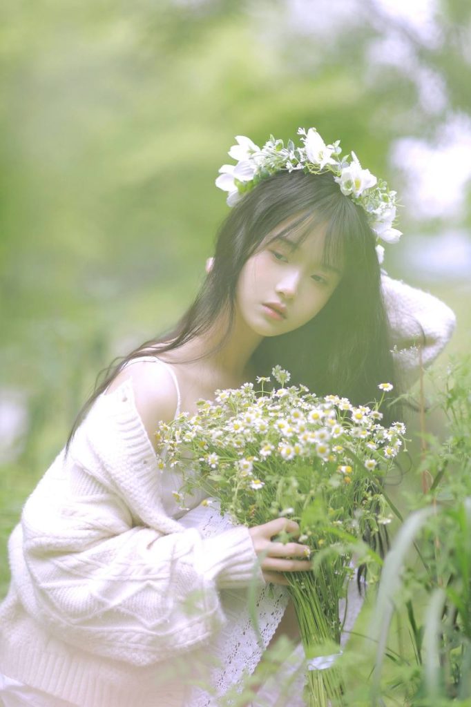 Vibrant Asian beauty in an composition