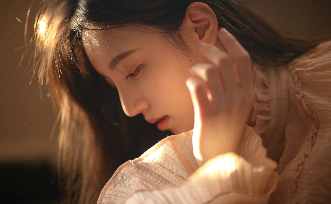 Vibrant and serene Asian girl