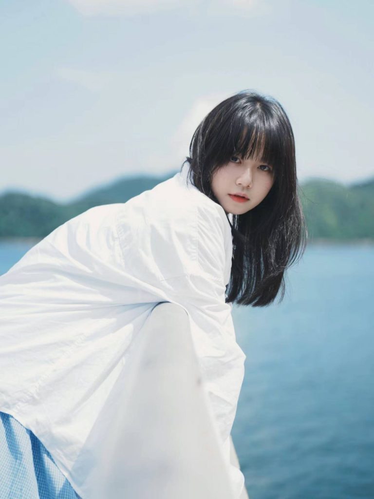 Vibrant and serene Asian girl