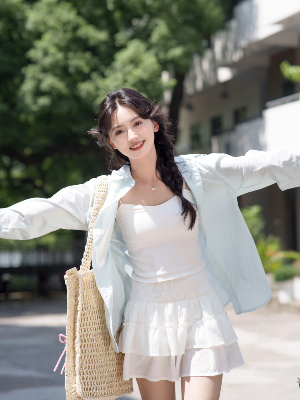 Captivating portrait of an Asian girl smiling