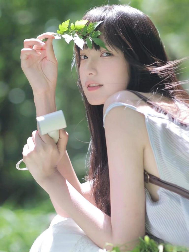 Capturing the serenity of a young Asian woman