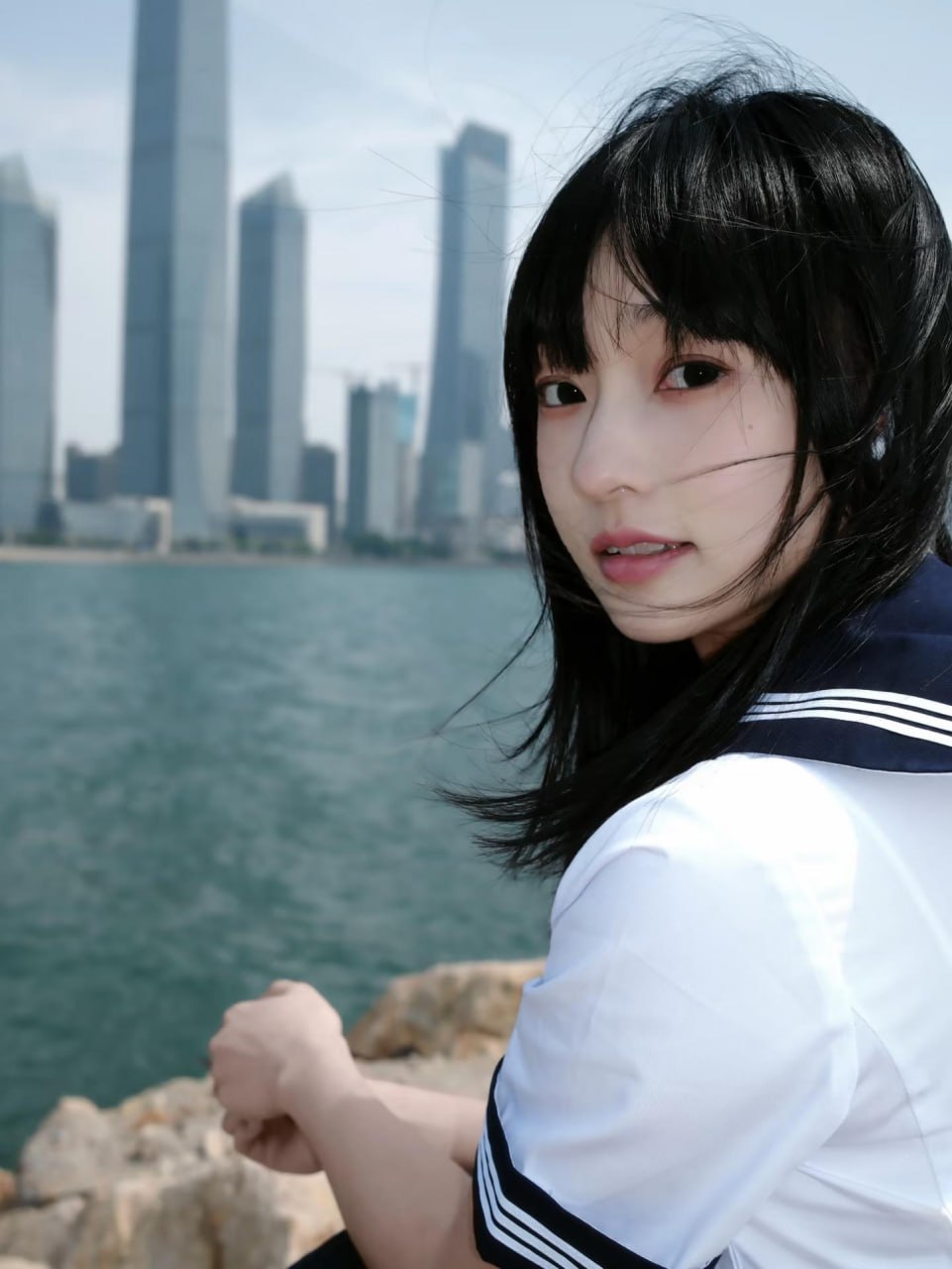 Stunning Asian girl with a serene gaze