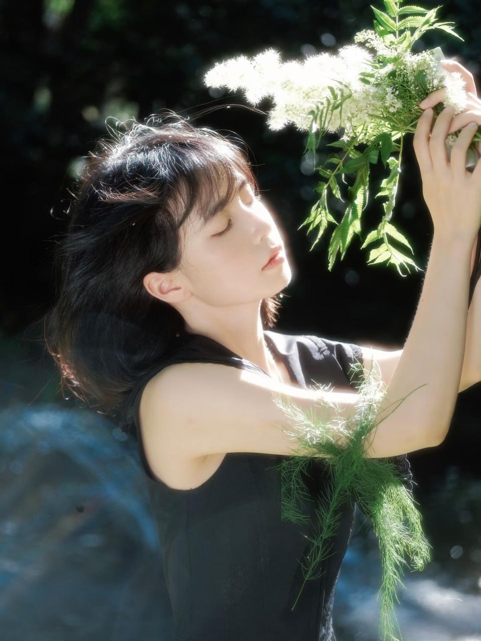 Asian woman in an artistic composition