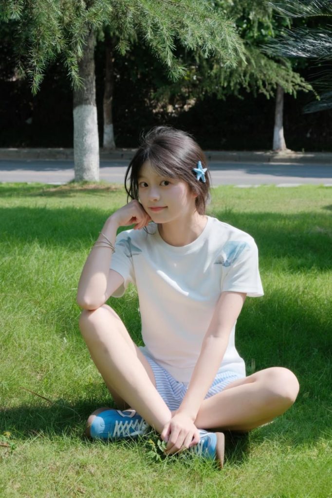 Radiant beauty in a serene setting