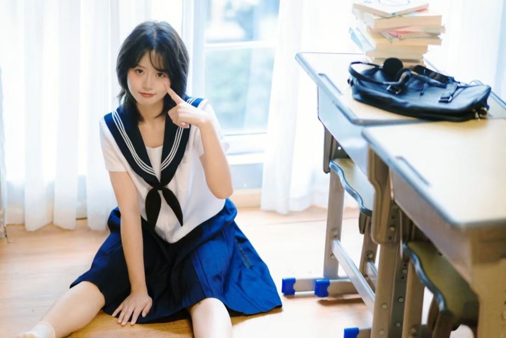 The serenity of a stylish young Asian girl