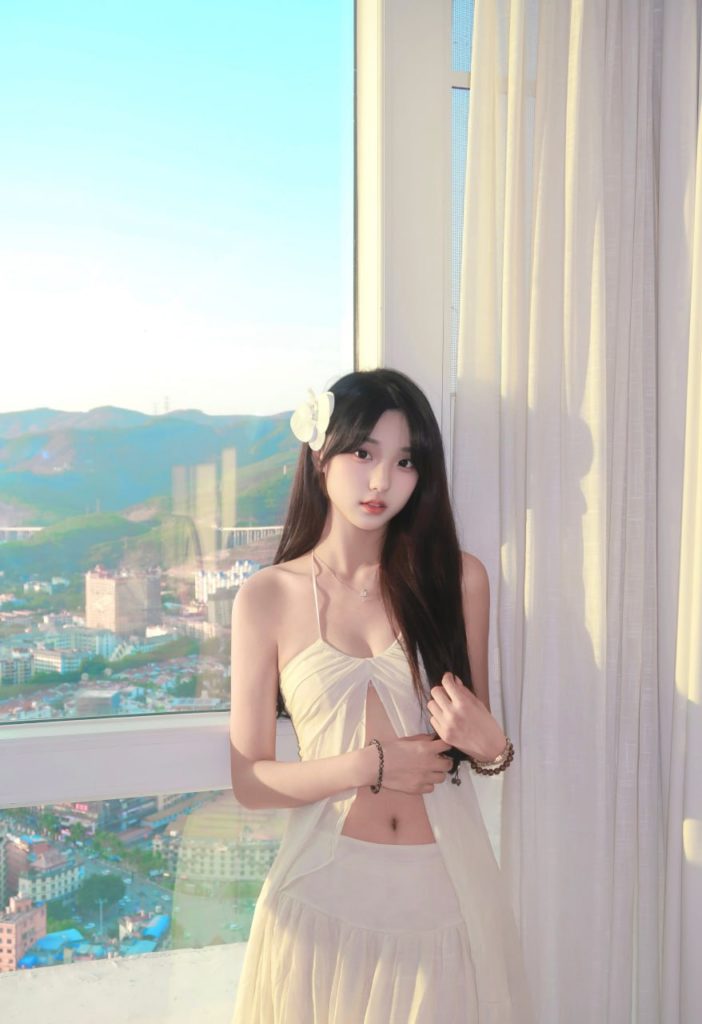 Beautiful portrait of a young Asian woman smiling