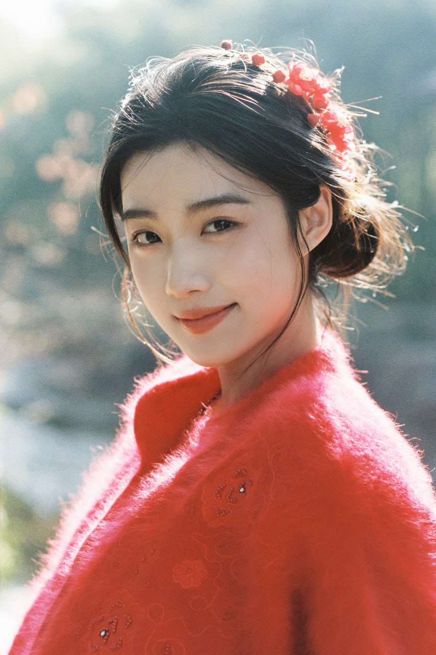 Stylish depiction of radiant Asian beauty