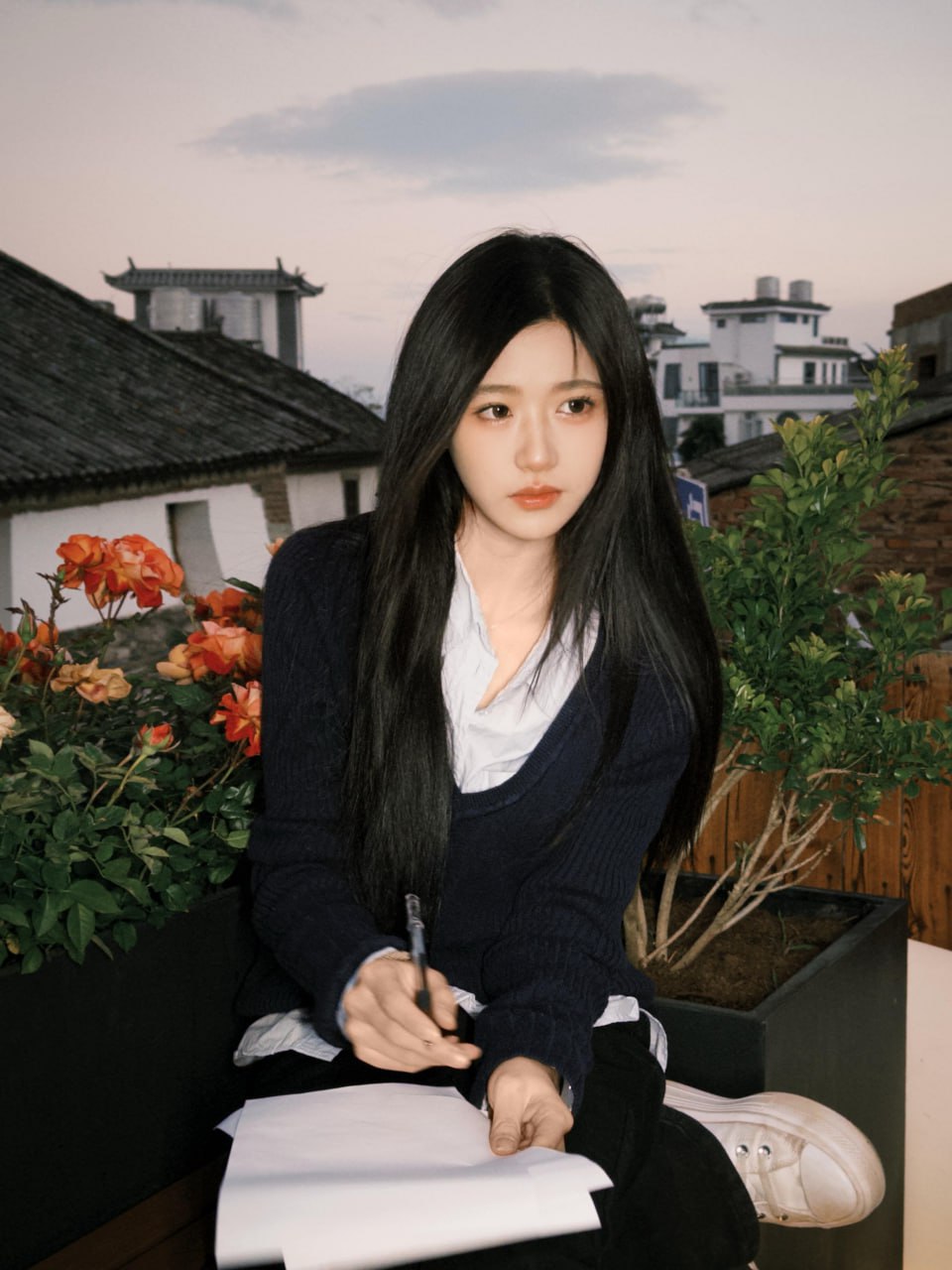 Artistic close-up of a young Asian lady’s smile