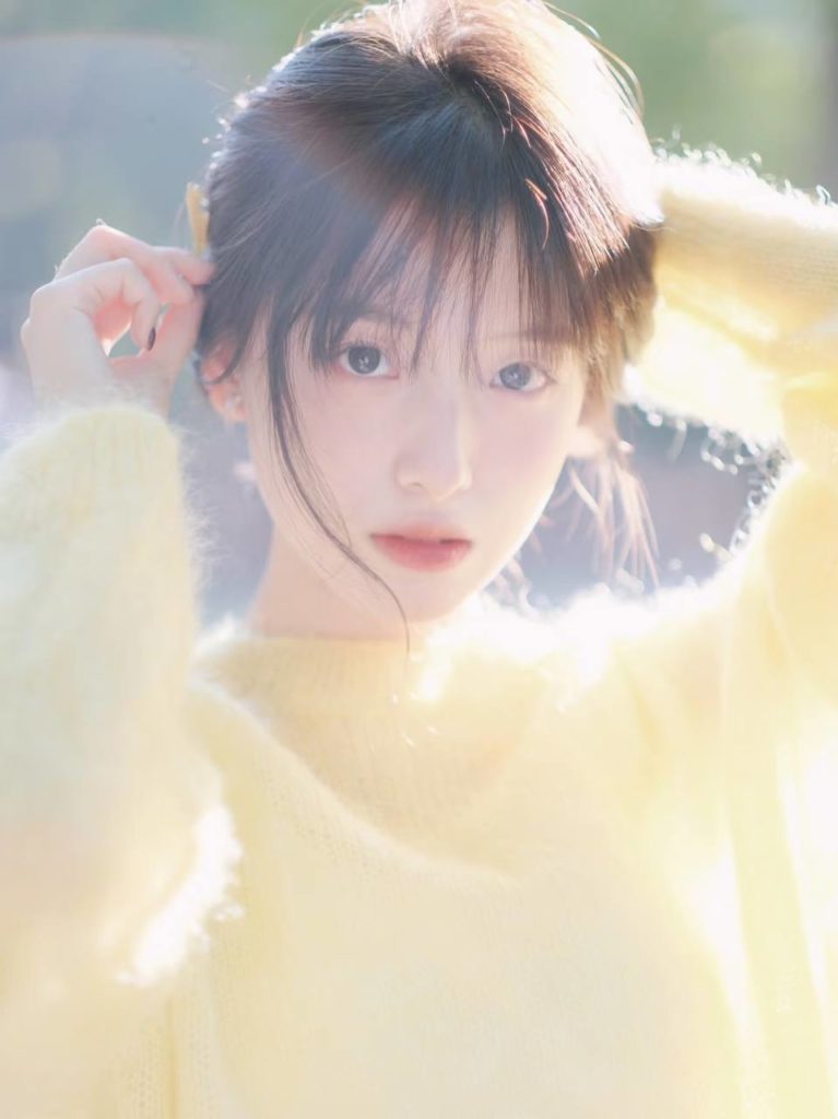 Radiant photo of a young Asian girl in motion