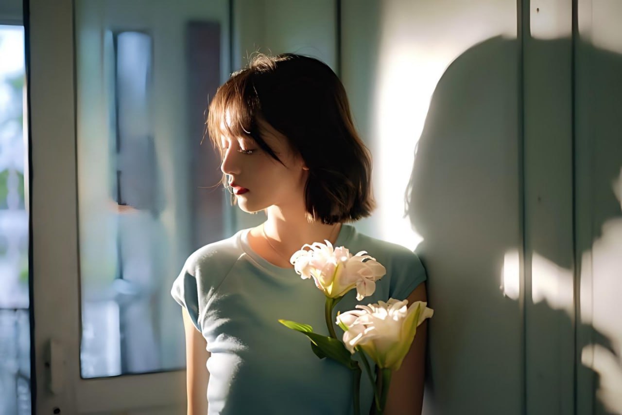 Artistic depiction of vibrant young Asian beauty