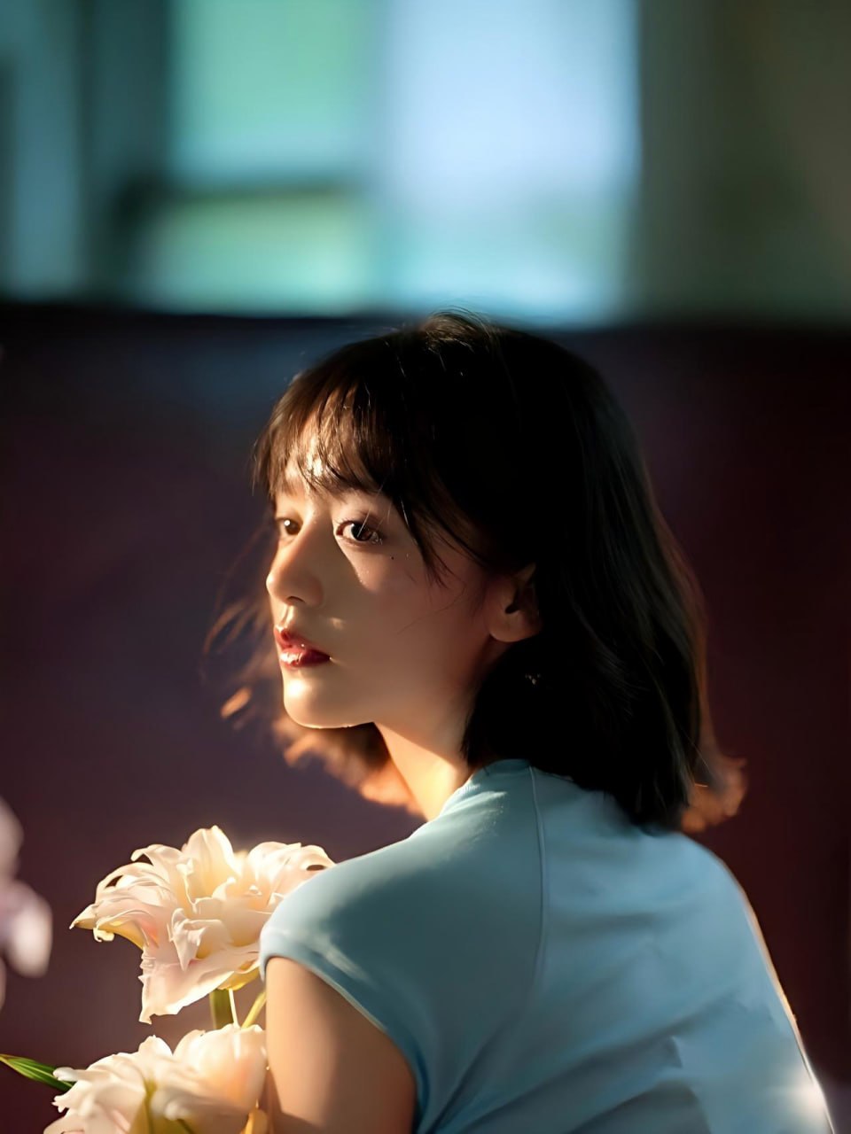 Captivating close-up of an Asian girl’s smile