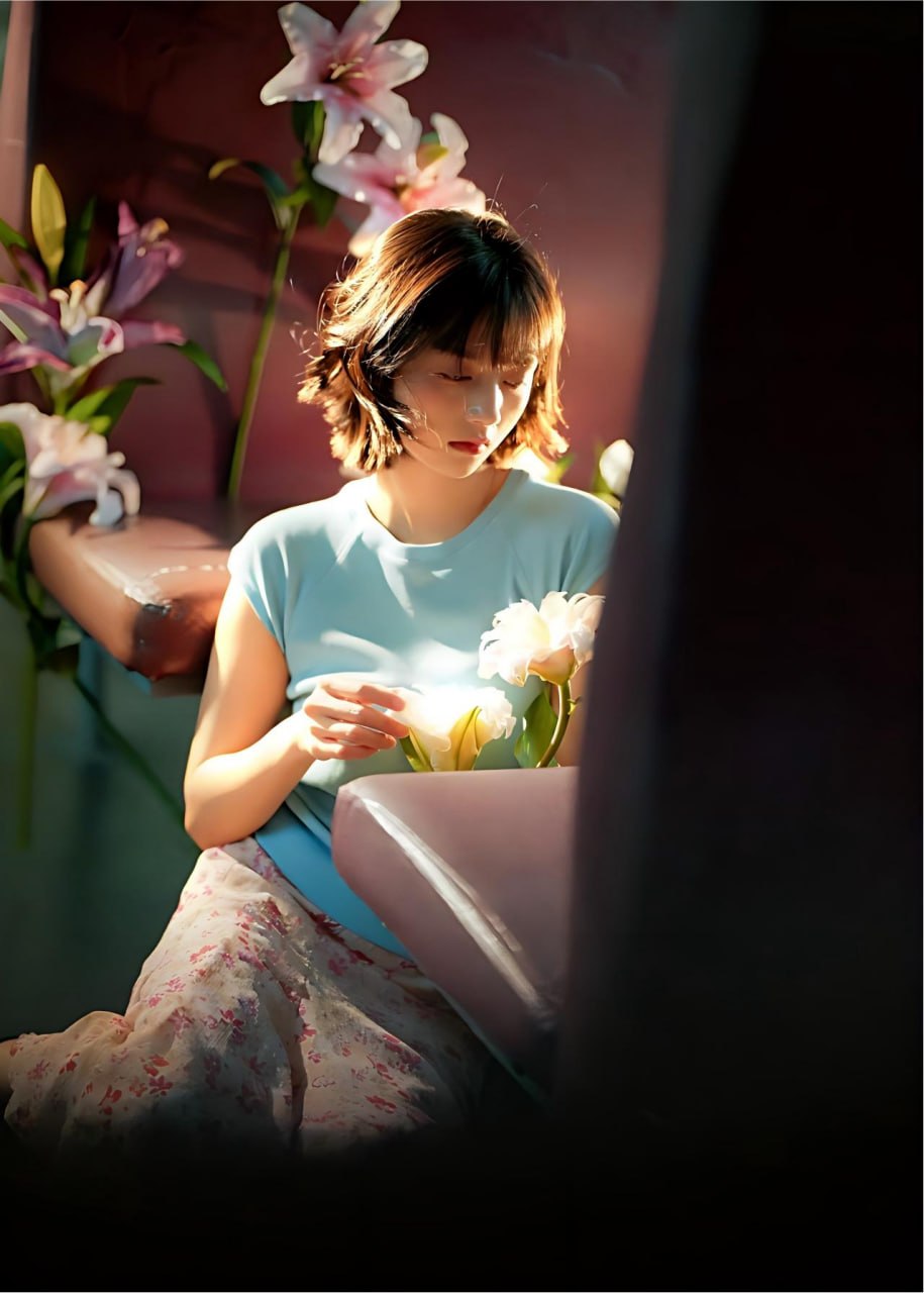 Radiant depiction of natural Asian elegance